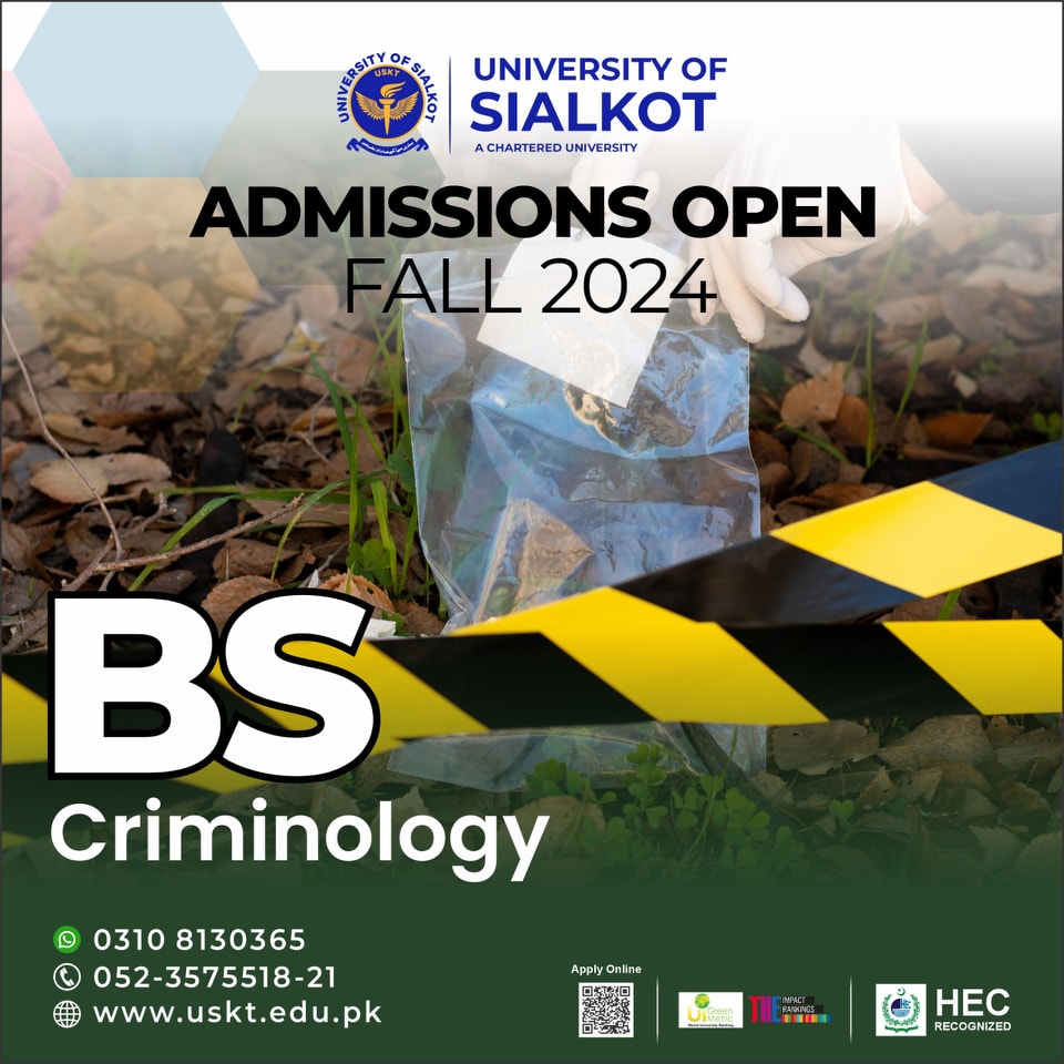 Study BS Criminology at the University of Sialkot – A Path to Justice and Security